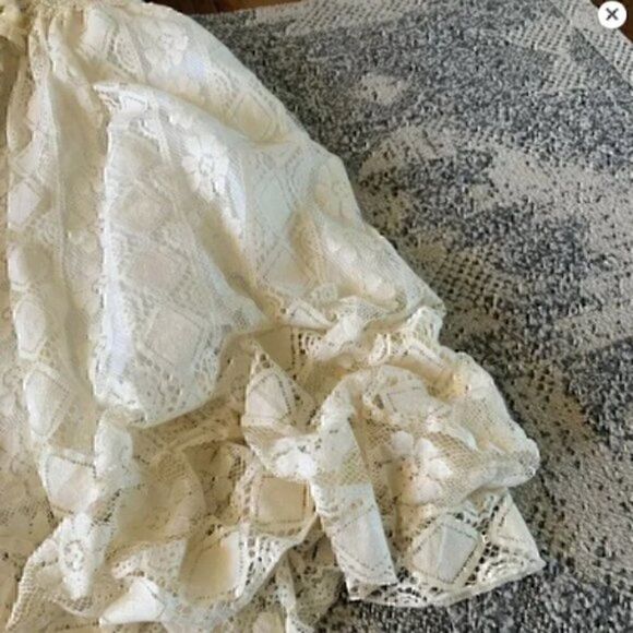 Women's Lace Hollow Out Tassel Trim V Neck Bohemian Maxi Dress XXXL - Picture 7 of 9